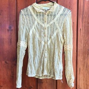 ModCloth| Lace Button Up Shirt
